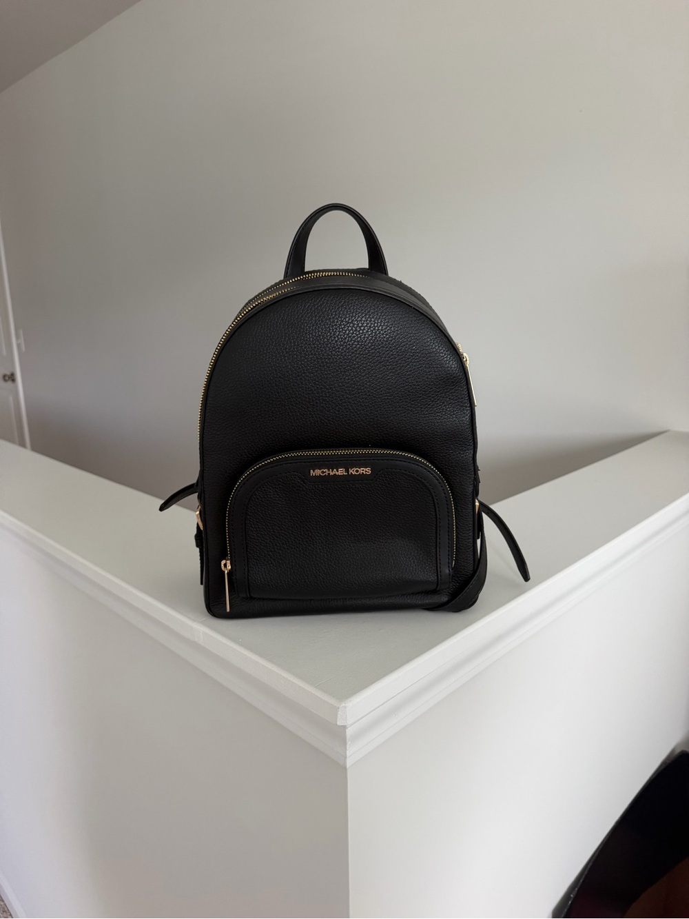 Michael Kors Black Pebbled Leather Backpack